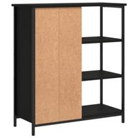 Dressoir 70x30x80 cm bewerkt hout zwart - thumbnail