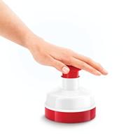 Metaltex kitchen helpers hamburgerpers 11 cm rood/wit - thumbnail