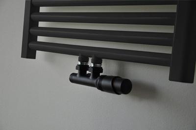 Riko set thermostatisch onderblok haaks-rechts mat zwart