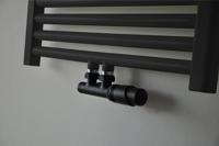 Riko set thermostatisch onderblok haaks-rechts mat zwart - thumbnail