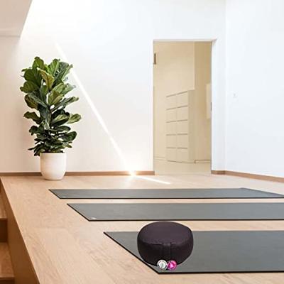 Yogi & Yogini Meditatiekussen Rond Katoen Zwart - 33 x 17 cm