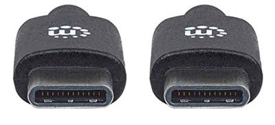 Manhattan USB-kabel USB 3.2 Gen1 (USB 3.0 / USB 3.1 Gen1) USB-C stekker, USB-C stekker 1.00 m Zwart Stekker past op beide manieren 355223 - thumbnail