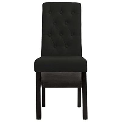 Eetkamerstoelen 2 st stof zwart