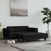 Hondenmand met verlengstuk 100x50x30 cm fluweel zwart - thumbnail