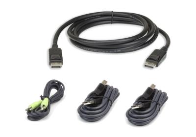 ATEN KVM Aansluitkabel [1x DisplayPort stekker, USB-A 2.0 stekker, Jackplug male 3,5 mm - 1x USB 2.0 bus B, Jackplug male 3,5 mm, DisplayPort stekker] 3.00 m