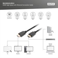 Digitus DB-330123-020-S HDMI-kabel HDMI Aansluitkabel HDMI-A-stekker, HDMI-A-stekker 2.00 m Zwart 4K UHD, Audio Return Channel (ARC) - thumbnail