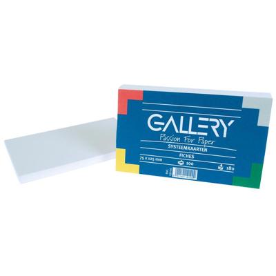 Gallery witte systeemkaarten, ft 7,5 x 12,5 cm, effen, pak van 100 stuks