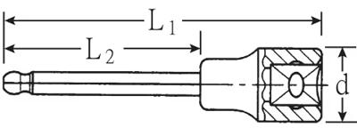 Stahlwille Dopsleutelbit | 1/2 inch binnen-6-kant | sleutelwijdte 5 mm | lengte 100 mm | 1 stuk - 03280005 03280005
