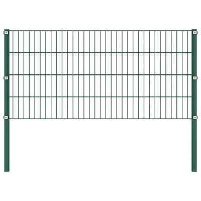 Schuttingpaneel met palen ijzer 176,5x80 cm groen