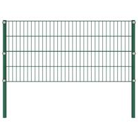 Schuttingpaneel met palen ijzer 176,5x80 cm groen - thumbnail