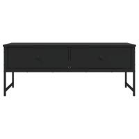 Salontafel 101x49x39,5 cm bewerkt hout zwart - thumbnail