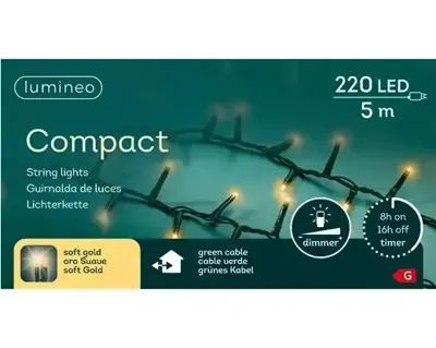 LED compact rice lights 220 lamps soft gold - thumbnail