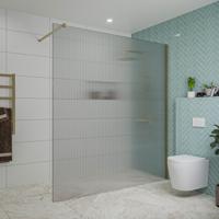 Fortifura Galeria inloopdouche - 180x200cm - ribbelglas - wandarm - Geborsteld Messing PVD (Goud) SW797956/SW797910 - thumbnail