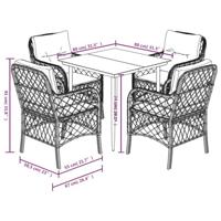 5-delige Tuinset met kussens poly rattan gemengd beige - thumbnail