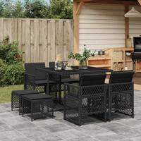 9-delige Tuinset poly rattan zwart - thumbnail