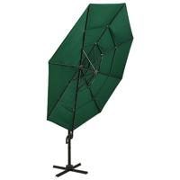 Parasol 4-laags met aluminium paal 3x3 m groen - thumbnail