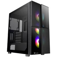 Thermaltake CA-1W1-00M1WN-01 Midi-tower PC-behuizing Zwart 3 voorgeïnstalleerde LED-ventilators, LCS-compatibel, Zijvenster, Geschikt voor DIY-waterkoeling, - thumbnail