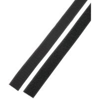 Basetech STD-LH25/1M Klittenband Om vast te plakken Haak- en lusdeel (l x b) 1000 mm x 25 mm Zwart 1 paar - thumbnail