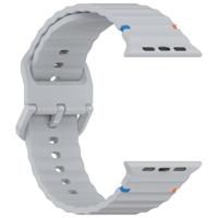By Qubix - Wave sportband - Grijs - Compatible met Apple Watch 38mm / 40mm / 41mm / 42mm - Compatible Apple watch bandjes - thumbnail
