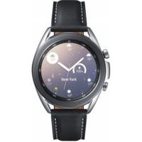 Samsung Galaxy Watch 3 Smartwatch Bluetooth, behuizing 41 mm staal, lederen band, valherkenning, sportbewaking, accu 247 mAh, IP68, zilver (Mystic Silver) [Italiaanse versie] - thumbnail