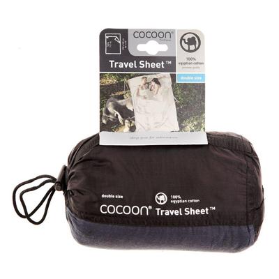 Cocoon Travel Sheet Double Insectshield Egyptian Cotton Lakenzak Elephant Grey