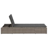Ligbed met zwevend kussen poly rattan grijs - thumbnail