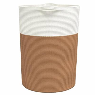 VidaXL Opbergmand ø 49x65 cm katoen bruin en wit VidaXL Opbergmand ø 49x65 cm katoen bruin en wit