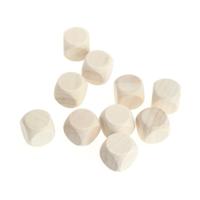 10 stuks 6 zijdig leeg hout dobbelstenen partij familie DIY games afdrukken gravure Kid speelgoed grootte: 1.8 cm - thumbnail