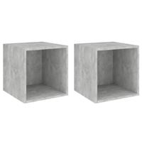VidaXL Wandkasten 2 st 37x37x37 cm bewerkt hout betongrijs - thumbnail