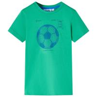 Kindershirt met voetbalprint 140 groen - thumbnail