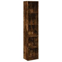 Boekenkast 40x30x189 cm bewerkt hout gerookt eikenkleurig - thumbnail