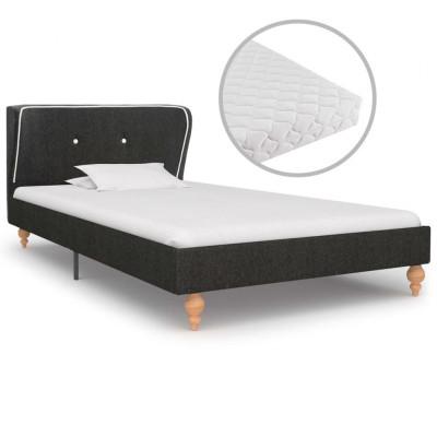 vidaXL Bed met matras jute donkergrijs 90x200 cm vidaXL Bed met matras jute donkergrijs 90x200 cm