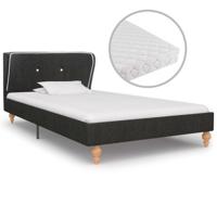 vidaXL Bed met matras jute donkergrijs 90x200 cm - thumbnail
