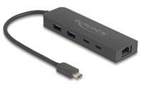DeLOCK 64110 hub & hub USB 3.2 Gen 2 (3.1 Gen 2) Type-C 10.000 Mbit/s zwart - thumbnail