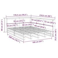 Bed met boekenkast zonder matras grenenhout wasbruin 160x200 cm - thumbnail