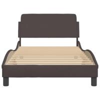 Bedframe zonder matras 100x200 cm stof donkerbruin - thumbnail