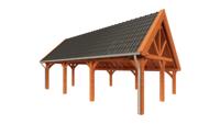 Trendhout Kapschuur de Hofstee XXL 950x595 cm- Kapschuurdak- Onbehandeld lariks Douglas hout- Trendhout - thumbnail