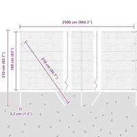 VidaXL Afrasteringspaal groen 25 x 1,6 m (50 mm gaas) staal en pvc - thumbnail