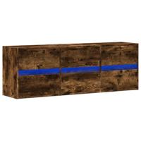 Tv-wandmeubel met LED-verlichting 130x31x45 cm gerookt eiken - thumbnail