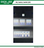 Groepenkast 63A 3 fase 9 groepen, autolader en zonnepanelen groep - thumbnail