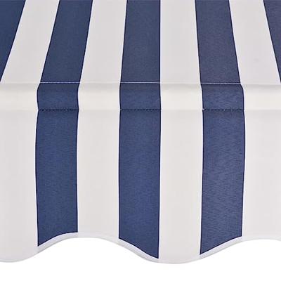 VidaXL Luifel handmatig uittrekbaar 400 cm blauw en witte strepen