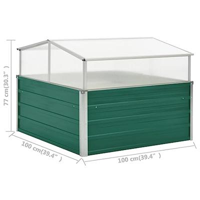 VidaXL Tuinkas 100x100x77 cm gegalvaniseerd staal groen