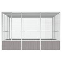 Vogelkooi 302,5x324,5x211,5 cm gegalvaniseerd staal grijs - thumbnail