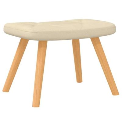 Schommelstoel met voetenbank stof crmekleurig