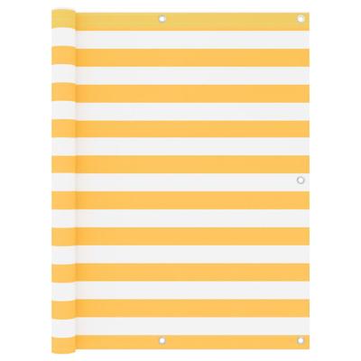 VidaXL Balkonscherm 120x400 cm oxford stof wit en geel VidaXL Balkonscherm 120x400 cm oxford stof wit en geel