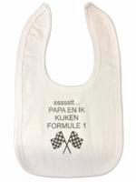 Soft Touch slabber Formule 1 jongens 33 cm katoen wit/grijs - thumbnail