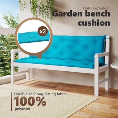 VidaXL Tuinbankkussens 2 st 150x50x7 cm stof turquoise