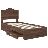 Bedframe met hoofdeinde Bruin Eiken 75 x 190 cm Bewerkt hout - thumbnail