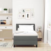 Boxspringbed met Matras Donkergrijs 100x200 cm Stof - thumbnail