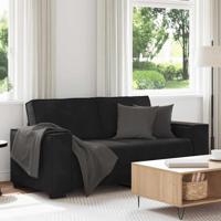 Tweezitsbank 180x78x84 cm fluweel zwart - thumbnail